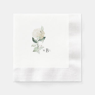 Servilleta De Papel Cocktail de Hydrangea Monogram Boda