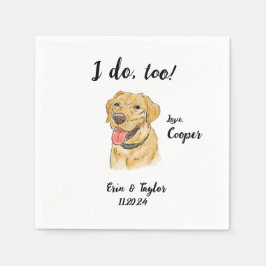 Servilleta De Papel Cocktail Napkin Boda Amarillo Labrador