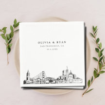 Cocktail Napkin Boda de San Francisco