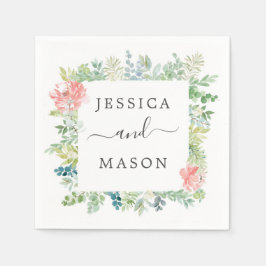 Servilleta De Papel Cocktail Napkin Boda de vegetación suave