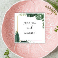 Cocktail Napkin Boda Tropical Monstera
