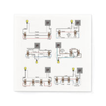 Cocktail Napkin con diagramas de cableado de conmu