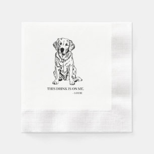 Servilleta De Papel Cocktail Napkin de Golden Retriever