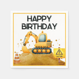 Servilleta De Papel Cocktail Napkin de la Construcción Feliz Cumpleaño