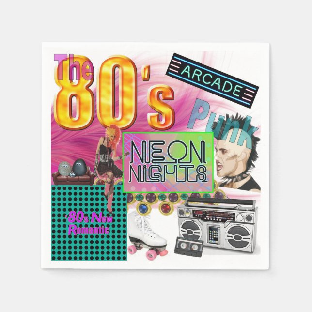 Servilleta De Papel Cocktail Napkin de los años 80 (Anverso)