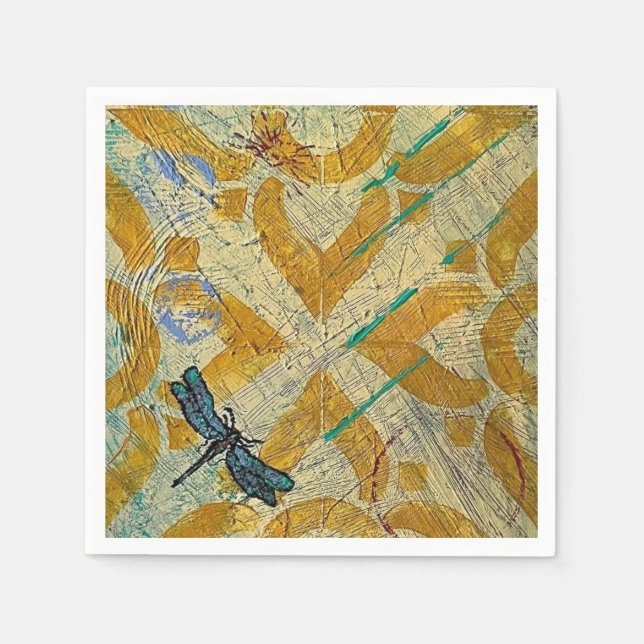 Servilleta De Papel Cocktail Napkin Dragonfly (Anverso)