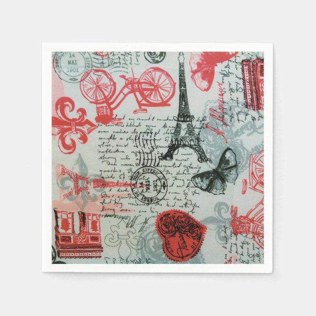 Servilleta De Papel Cocktail Napkin "French Style" (Anverso)