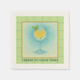 Servilleta De Papel Cocktail Napkin | Gin & Lemon Summer Entertaining