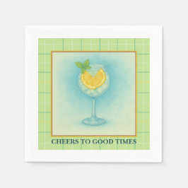 Servilleta De Papel Cocktail Napkin | Gin & Lemon Summer Entertaining