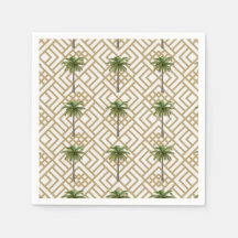 Cocktail Napkin Gold con palmeras