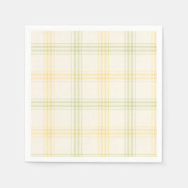 Servilleta De Papel Cocktail Napkin | Lime & Lemon Plaid | Gin & Tonic