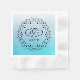 Servilleta De Papel Cocktail Napkin personalizado Aqua Blue Scratches