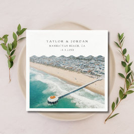 Servilleta De Papel Cocktail Napkin Personalizado de bodas en la playa