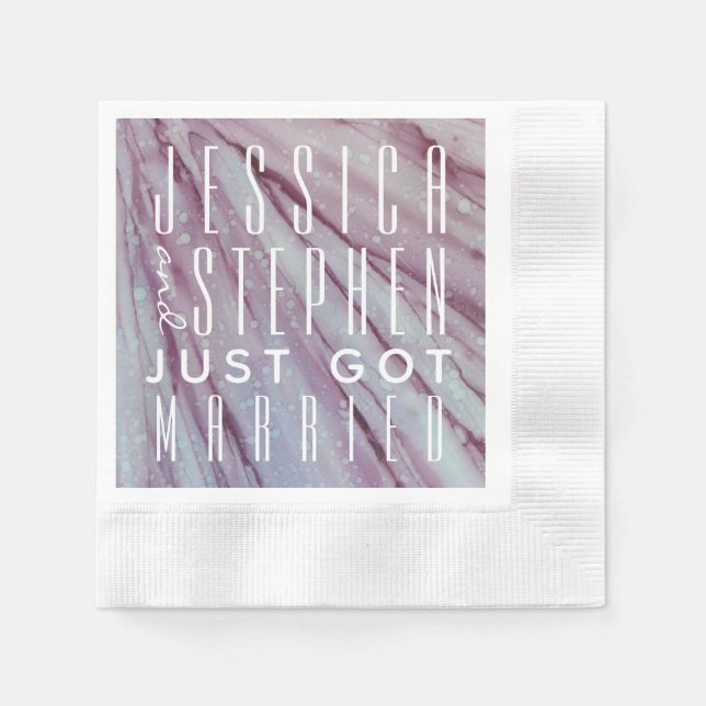 Servilleta De Papel Cocktail Napkin Turquoise y Lavenders (Anverso)