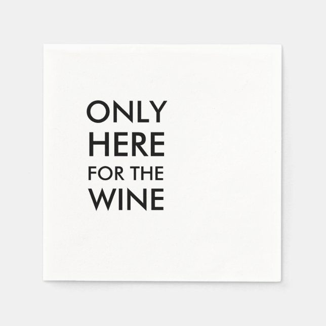 Servilleta De Papel Cocktail Napkins - Sólo Aquí Para El Vino (Anverso)