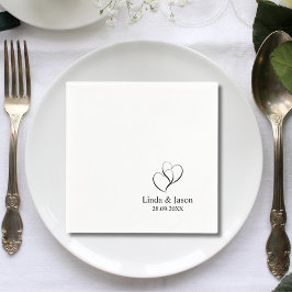 Servilleta De Papel Cocktail Personalizado Elegante con Forma de Coraz