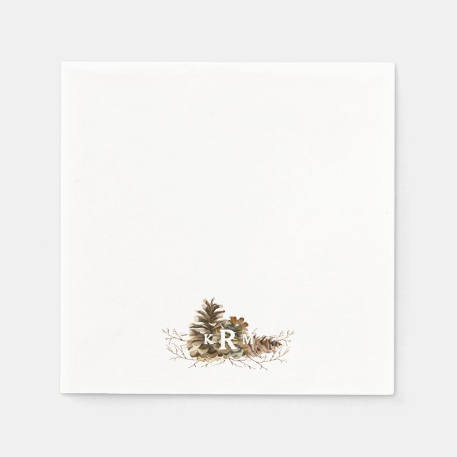Servilleta De Papel Cocktail Pine Cone (Anverso)