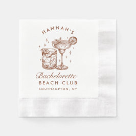 Servilleta De Papel Cocktail Retro Marrón Personalizado de Despedida d