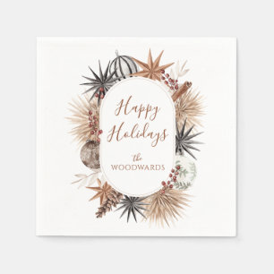 Servilleta De Papel Cocktail Rústico Earthy Holiday