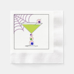 Servilleta De Papel Cocktail Verde Halloween Glass Paper Napkin