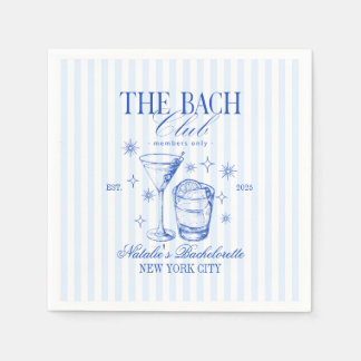 Servilleta De Papel Cocktails Club Bachelorette Party Blue