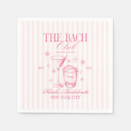 Servilleta De Papel Cocktails Club Bachelorette Party Pink