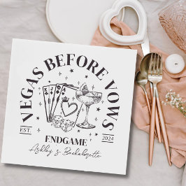 Servilleta De Papel Cocktails retro fiesta de la Bachelorette Negra