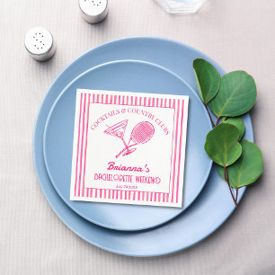Servilleta De Papel Cocktails y clubes de campo tenis Bachelorette