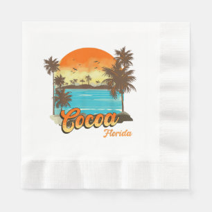 Servilleta De Papel Cocoa Florida Beach Summer Vacation Palm Sunset