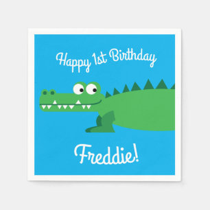 Servilleta De Papel Cocodrilo gator niños primer cumpleaños Fiesta