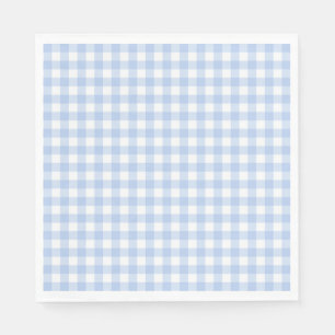 Servilleta De Papel Cocota de Gingham Azul con Lazo para Postres de Fi