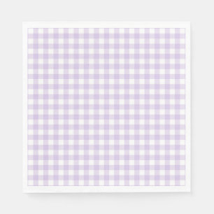 Servilleta De Papel Cocota de Gingham Morado con Lazo para Postres de 