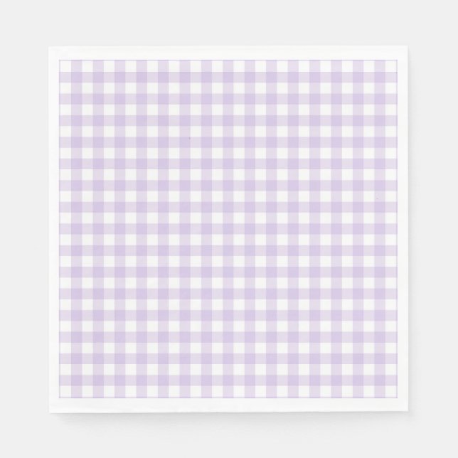 Servilleta De Papel Cocota de Gingham Morado con Lazo para Postres de  (Anverso)
