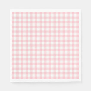 Servilleta De Papel Cocota de Gingham Rosa con Lazo para Postres de Fi