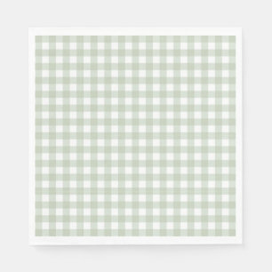 Servilleta De Papel Cocota de Gingham Verde Lazo Fiesta Postre