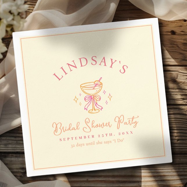 Servilleta De Papel Coctail Bridal Shower (Coctail Bridal Shower Napkins)