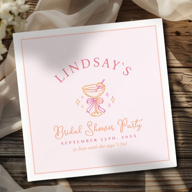 Servilleta De Papel Coctail Bridal Shower (Coctail Bridal Shower Napkins)
