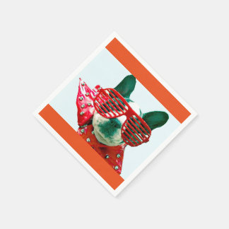 SERVILLETA DE PAPEL ¡COCTAIL NAPKINS-ALTO PERRO VOLADOR! ¡DIVERTIDO!