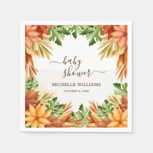 Servilleta De Papel Cóctel Baby Shower Fall Foliage