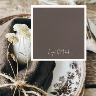 Servilleta De Papel Cóctel Boda Dark Brown
