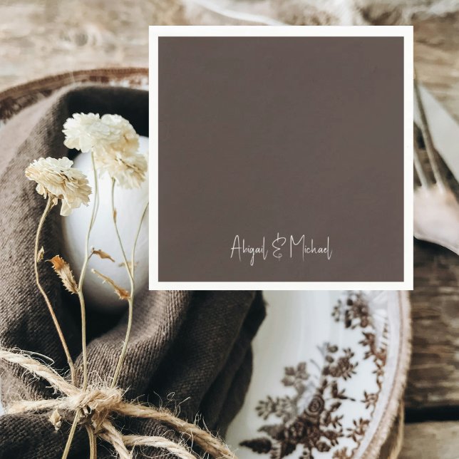 Servilleta De Papel Cóctel Boda Dark Brown (Subido por el creador)