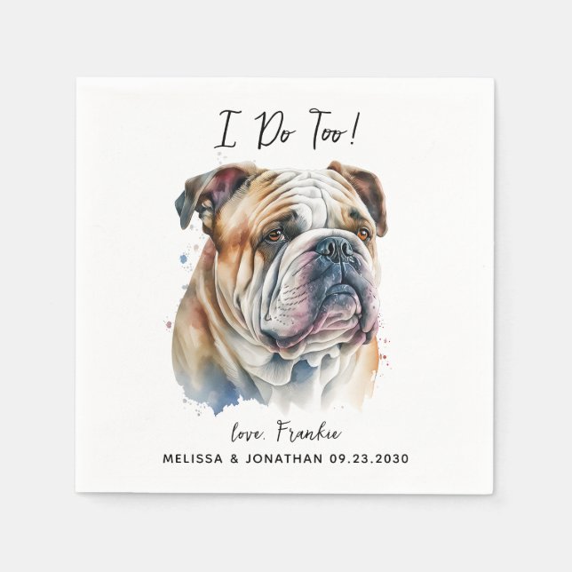 Servilleta De Papel Cóctel Boda de perro (Anverso)