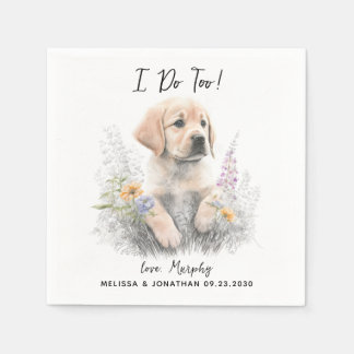 Servilleta De Papel Cóctel Boda de perro