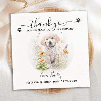 Servilleta De Papel Cóctel Boda de perro