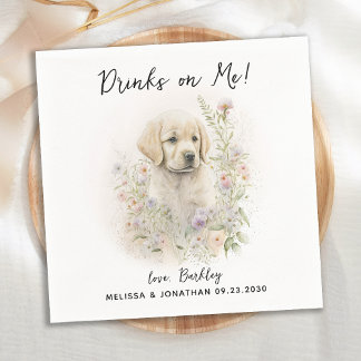 Servilleta De Papel Cóctel Boda de perro