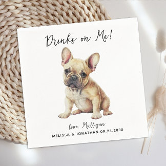 Servilleta De Papel Cóctel Boda de perro