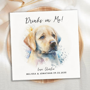 Servilleta De Papel Cóctel Boda de perro