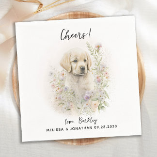 Servilleta De Papel Cóctel Boda de perro