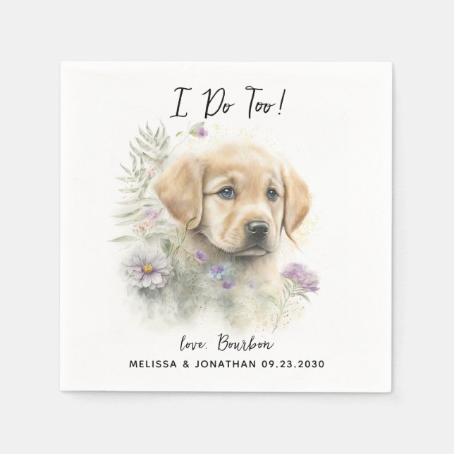 Servilleta De Papel Cóctel Boda de perro (Anverso)