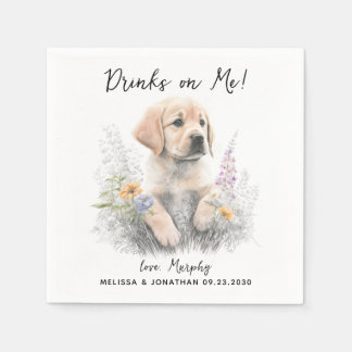 Servilleta De Papel Cóctel Boda de perro
